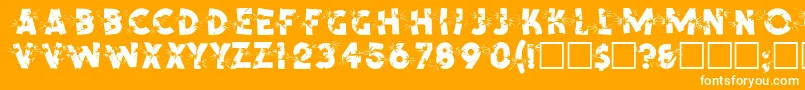 SpencerRegular-Schriftart – Weiße Schriften auf orangefarbenem Hintergrund