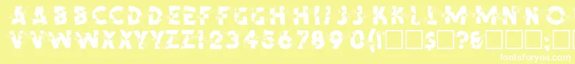 SpencerRegular-fontti – valkoiset fontit keltaisella taustalla