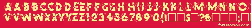 SpencerRegular-fontti – keltaiset fontit punaisella taustalla