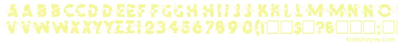 Czcionka SpencerRegular – żółte czcionki na białym tle