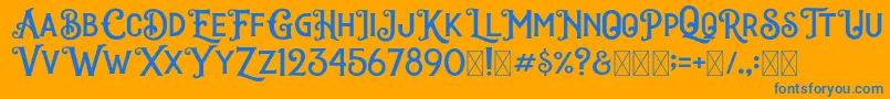 Darktown Vintage Font – Blue Fonts on Orange Background