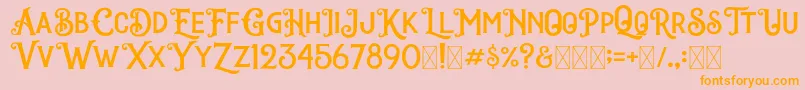 Darktown Vintage Font – Orange Fonts on Pink Background