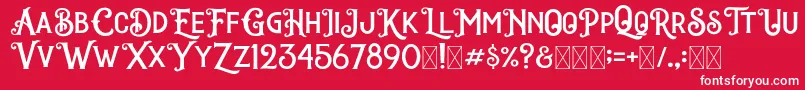 フォントDarktown Vintage – 赤い背景に白い文字
