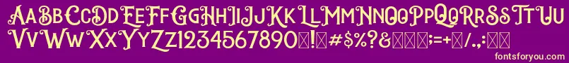 Darktown Vintage Font – Yellow Fonts on Purple Background