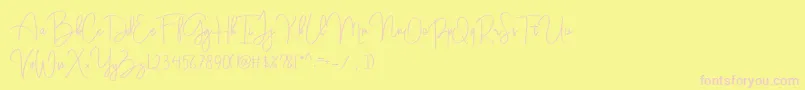 DarkWell Demo-Schriftart – Rosa Schriften auf gelbem Hintergrund
