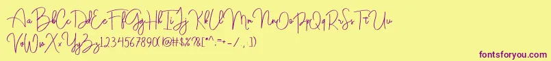 DarkWell Demo Font – Purple Fonts on Yellow Background