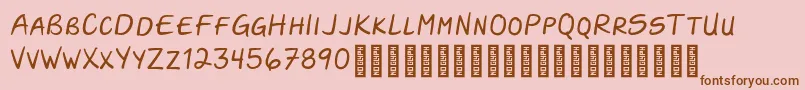 Lisätietoja Darla Script Personal Use Only Regular-fontista Darla Script Personal Use Only Regular-fontti – ruskeat fontit vaaleanpunaisella taustalla
