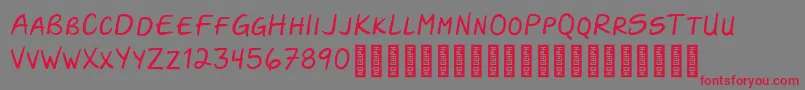 Шрифт Darla Script Personal Use Only Regular – красные шрифты на сером фоне