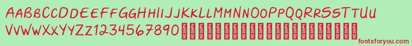 Czcionka Darla Script Personal Use Only Regular – czerwone czcionki na zielonym tle