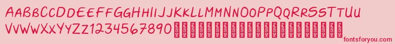 Шрифт Darla Script Personal Use Only Regular – красные шрифты на розовом фоне