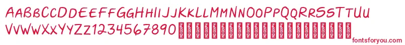 Czcionka Darla Script Personal Use Only Regular – czerwone czcionki na białym tle