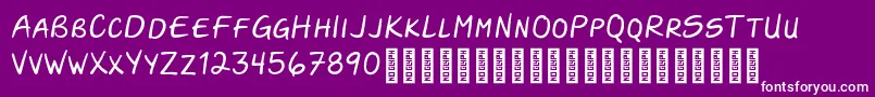 Czcionka Darla Script Personal Use Only Regular – białe czcionki na fioletowym tle