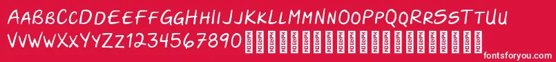 Czcionka Darla Script Personal Use Only Regular – białe czcionki na czerwonym tle