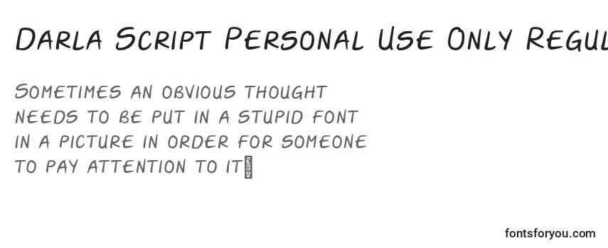 Darla Script Personal Use Only Regular Font