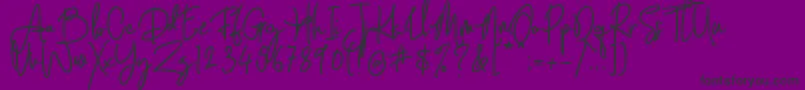 フォントDarling Suttine   Regular – 紫の背景に黒い文字