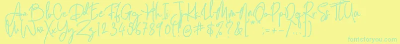 Weitere Informationen zur Darling Suttine Regular-Schriftart Darling Suttine Regular-Schriftart – Grüne Schriften auf gelbem Hintergrund