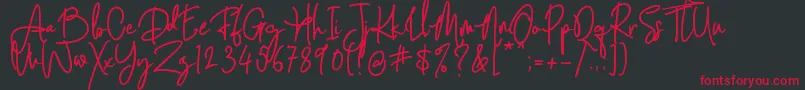Darling Suttine   Regular Font – Red Fonts on Black Background