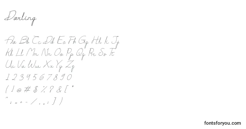 Шрифт Darling – алфавит, цифры, специальные символы
