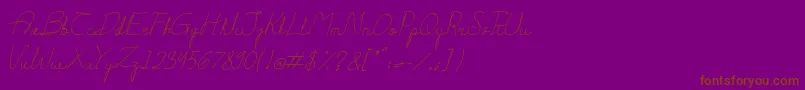 Darling-Schriftart – Braune Schriften auf violettem Hintergrund