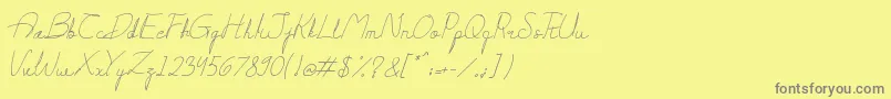 フォントDarling – 黄色の背景に灰色の文字