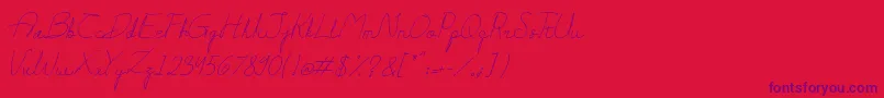 Darling-Schriftart – Violette Schriften auf rotem Hintergrund