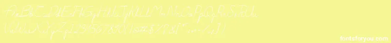 フォントDarling – 黄色い背景に白い文字