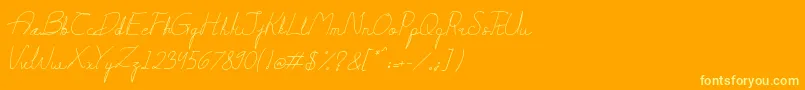 Darling-Schriftart – Gelbe Schriften auf orangefarbenem Hintergrund