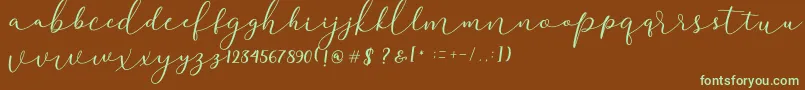Darloune-fontti – vihreät fontit ruskealla taustalla
