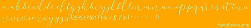 Darloune Font – Green Fonts on Orange Background