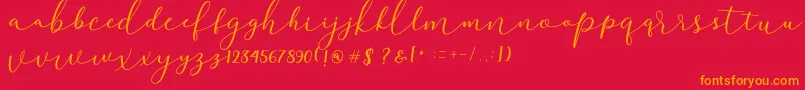 Weitere Informationen zur Darloune-Schriftart Darloune-Schriftart – Orangefarbene Schriften auf rotem Hintergrund