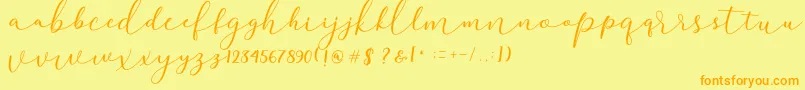 Darloune Font – Orange Fonts on Yellow Background