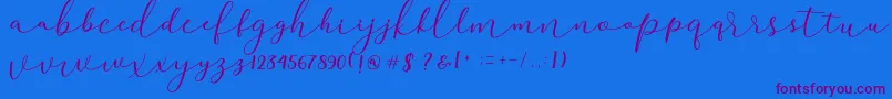 Darloune Font – Purple Fonts on Blue Background