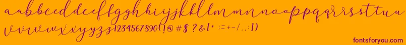 Darloune Font – Purple Fonts on Orange Background
