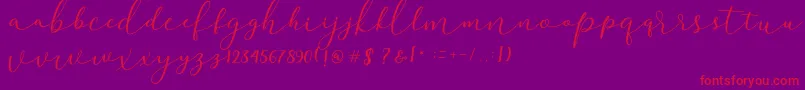 Darloune-Schriftart – Rote Schriften auf violettem Hintergrund