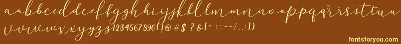 Darloune-fontti – keltaiset fontit ruskealla taustalla