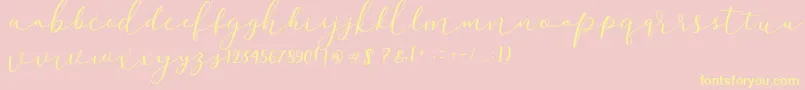 Darloune-Schriftart – Gelbe Schriften auf rosa Hintergrund