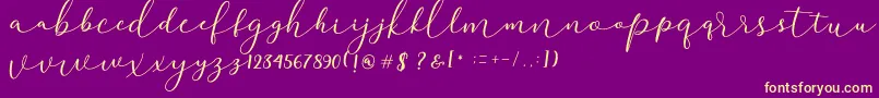 Darloune Font – Yellow Fonts on Purple Background