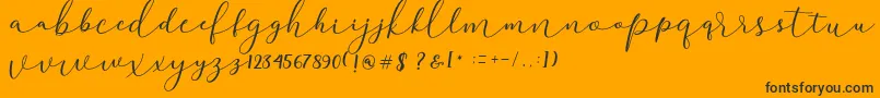 Darloune-Schriftart – Schwarze Schriften auf orangefarbenem Hintergrund