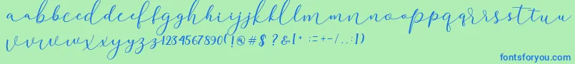 Шрифт Darloune – синие шрифты на зелёном фоне