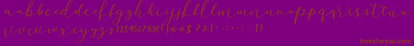 Darloune-Schriftart – Braune Schriften auf violettem Hintergrund