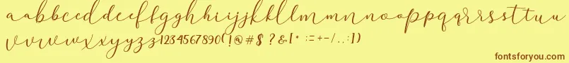 Darloune Font – Brown Fonts on Yellow Background