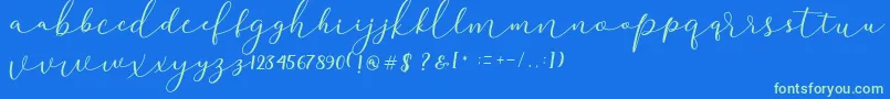 Darloune Font – Green Fonts on Blue Background