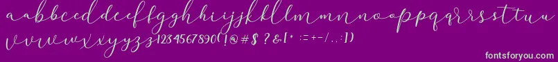 Darloune Font – Green Fonts on Purple Background