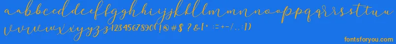 Darloune Font – Orange Fonts on Blue Background