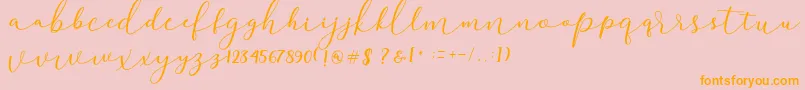 Darloune-Schriftart – Orangefarbene Schriften auf rosa Hintergrund