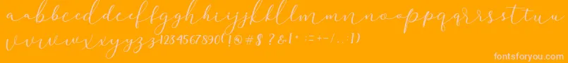 Darloune-Schriftart – Rosa Schriften auf orangefarbenem Hintergrund