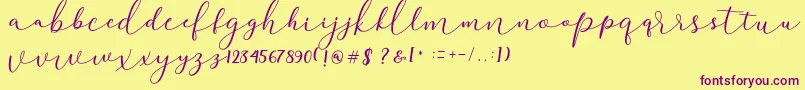 Darloune Font – Purple Fonts on Yellow Background