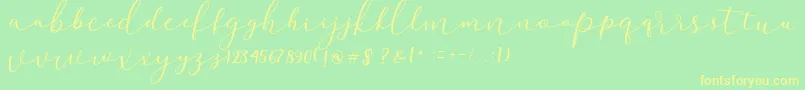 Darloune Font – Yellow Fonts on Green Background