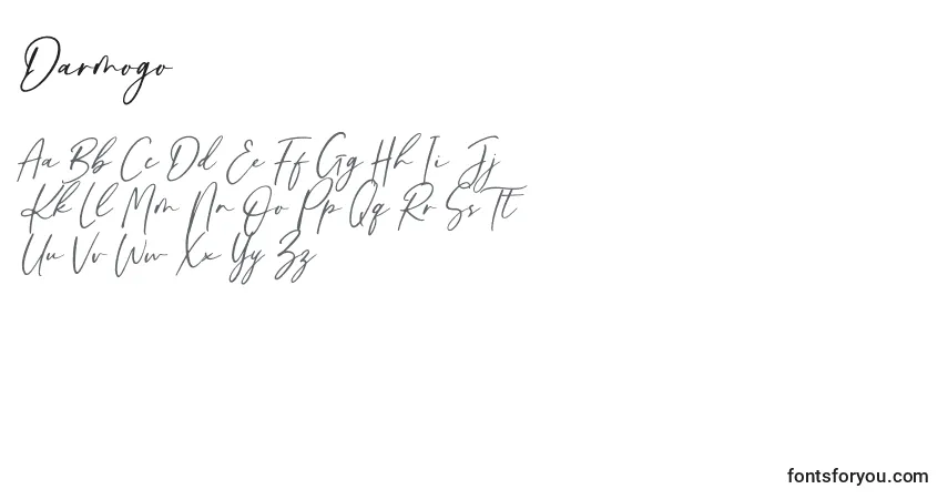 A fonte Darmogo – alfabeto, números, caracteres especiais