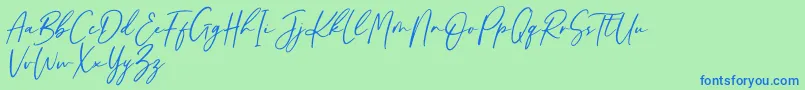 Darmogo Font – Blue Fonts on Green Background
